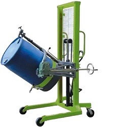 Штабелер-бочкокантователь для подъёма, перемещения и переворачивания стальных и пластиковых бочек объёмом 200 литров, высота подъёма до 1500 мм, грузоподъёмность 350 кг 