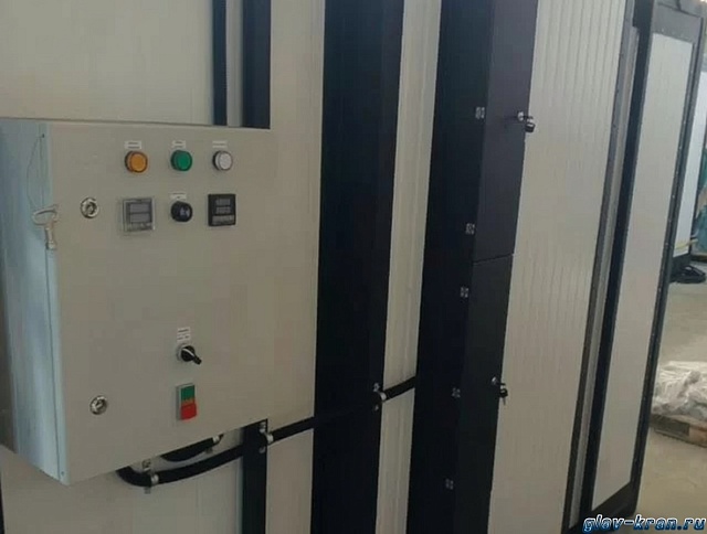 Нагревательная камера на 24 бочки по 200 литров или 6 еврокубов по 1000 литров, 2 уровня хранения, электрический обогрев ТЭНами или газом до -20 кВт, 4950x3850х1730 мм, рабочая температура нагрева до -250 ᵒС, напряжение -220/380В